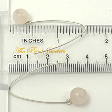 Load image into Gallery viewer, Solid Sterling Silver 925 V-Shaped Wire Rose Quartz Earrings
