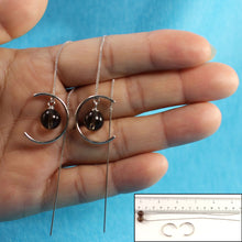 Load image into Gallery viewer, Solid Sterling Silver 925 Smoky Quartz Threader Earrings