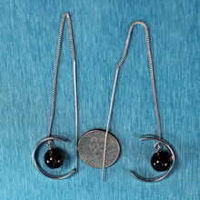 Load image into Gallery viewer, Solid Sterling Silver 925 Smoky Quartz Threader Earrings