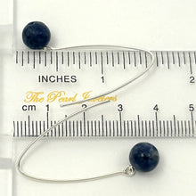 Load image into Gallery viewer, Solid Sterling Silver 925 V-Shaped Wire Sodalite Earrings