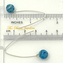Load image into Gallery viewer, Solid Sterling Silver 925 V-Shaped Wire Agate Earrings (Turquoise Color)