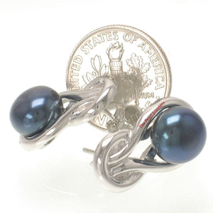 Sterling Silver Love Knot Pearl Stud Earrings