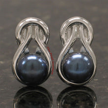 Load image into Gallery viewer, Sterling Silver Love Knot Pearl Stud Earrings