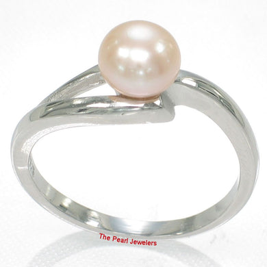Solid Sterling Silver .925 Pink Freshwater Pearl Solitaire Ring