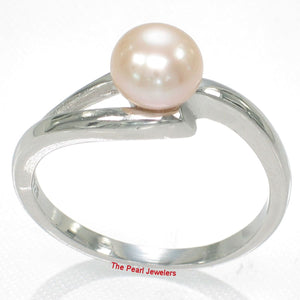Solid Sterling Silver .925 Pink Freshwater Pearl Solitaire Ring