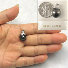 Load image into Gallery viewer, 14k White Gold &amp; Diamond Black Tahitian Pearl Pendant