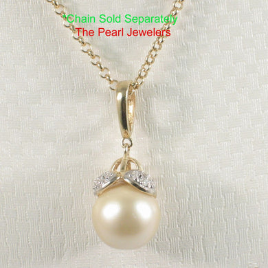 14k Yellow Gold & 8-Diamond South Sea Pearl Pendant