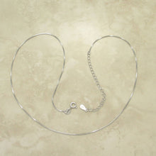 Load image into Gallery viewer, Sterling Silver 0.8mm Box Chain Necklace – Adjustable 16–19”