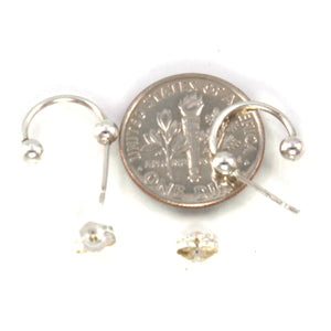Sterling Silver 14mm Open Hoop with Bead Earrings