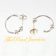 Load image into Gallery viewer, Sterling Silver 14mm Open Hoop with Bead Earrings