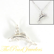 Load image into Gallery viewer, Sterling Silver 3D Fish Pendant Necklace (Wide)