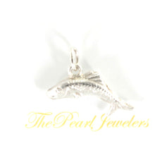 Load image into Gallery viewer, Sterling Silver 3D Fish Pendant Necklace (Wide)