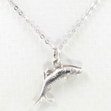 Load image into Gallery viewer, Sterling Silver 3D Fish Pendant Necklace (Wide)