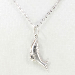 Sterling Silver 3D Fish Pendant Necklace (Slim)