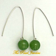 Load image into Gallery viewer, Sterling Silver Aventurine V-Shaped Wire Dangle Earrings