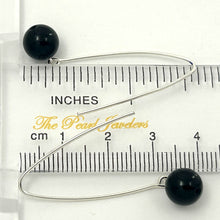 Load image into Gallery viewer, Sterling Silver Black Onyx V-Shaped Wire Dangle Earrings (8mm Smooth)