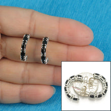 Load image into Gallery viewer, Sterling Silver 12pcs Oval Cabochon Black Onyx C Post Earrings