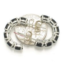 Load image into Gallery viewer, Sterling Silver 12pcs Oval Cabochon Black Onyx C Post Earrings