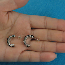 Load image into Gallery viewer, Sterling Silver 12pcs Oval Cabochon Black Onyx C Post Earrings