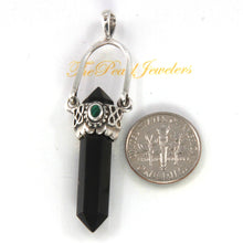Load image into Gallery viewer, Sterling Silver Black Onyx Obelisk Pendant (Slim Design)