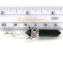 Load image into Gallery viewer, Sterling Silver Black Onyx Obelisk Pendant (Slim Design)