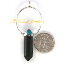 Load image into Gallery viewer, Sterling Silver Black Onyx Obelisk Pendant (Wide Design)