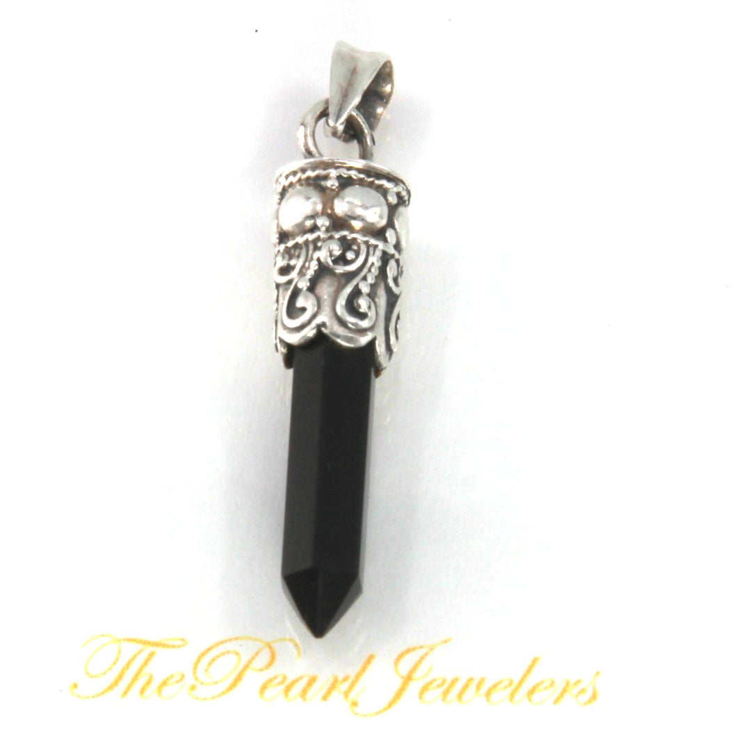 Sterling Silver Black Onyx Point Pendant