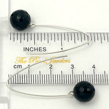 Load image into Gallery viewer, Sterling Silver Black Onyx V-Shaped Wire Dangle Earrings (10mm