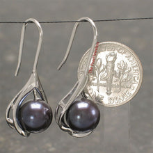 Load image into Gallery viewer, Sterling Silver Wave Hook Cultured Pearl Earrings