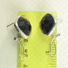 Load image into Gallery viewer, Sterling Silver Blue Sandstone Cushion Omega Back Earrings