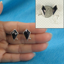 Load image into Gallery viewer, Sterling Silver Blue Sandstone Diamond Omega Back Earrings