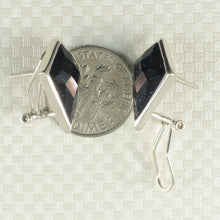 Load image into Gallery viewer, Sterling Silver Blue Sandstone Diamond Omega Back Earrings