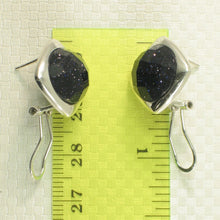 Load image into Gallery viewer, Sterling Silver Blue Sandstone Dome Omega Back Earrings