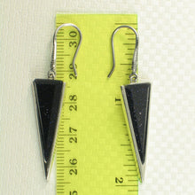 Load image into Gallery viewer, Sterling Silver Blue Sandstone Triangle Hook Earrings