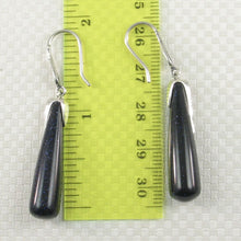 Load image into Gallery viewer, Sterling Silver Blue Sandstone Hook Tube Earrings