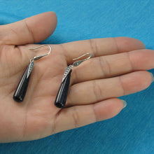 Load image into Gallery viewer, Sterling Silver Blue Sandstone Hook Tube Earrings
