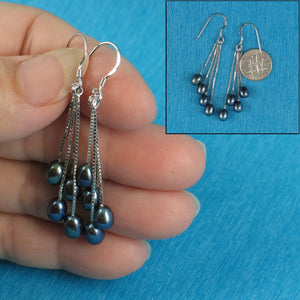 Sterling Silver Box Chain Hook Multicolor Pearl Waterfall Earrings