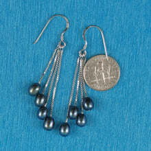 Load image into Gallery viewer, Sterling Silver Box Chain Hook Multicolor Pearl Waterfall Earrings