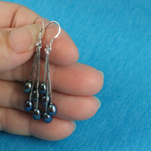 Load image into Gallery viewer, Sterling Silver Box Chain Hook Multicolor Pearl Waterfall Earrings