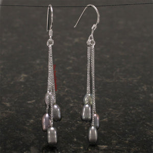 Sterling Silver Waterfall Pearl Dangle Earrings