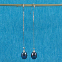 Load image into Gallery viewer, Sterling Silver Box Chain Pearl Dangle Earrings (White, Peacock, Pink)