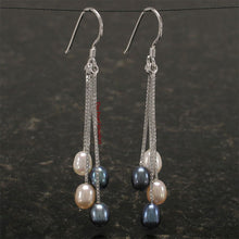 Load image into Gallery viewer, Sterling Silver Waterfall Pearl Dangle Earrings