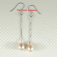 Load image into Gallery viewer, Sterling Silver Box Chain Pearl Dangle Earrings (White, Peacock, Pink)