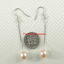 Load image into Gallery viewer, Sterling Silver Box Chain Pearl Dangle Earrings (White, Peacock, Pink)