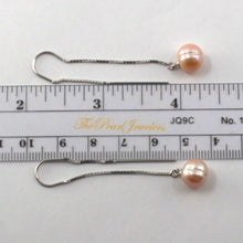 Load image into Gallery viewer, Sterling Silver Box Chain Pearl Threader Earrings (Multiple Colors)