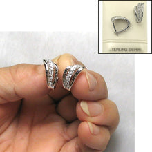 Load image into Gallery viewer, Sterling Silver Clear Cubic Zirconia French Back Earrings