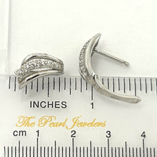 Load image into Gallery viewer, Sterling Silver Clear Cubic Zirconia French Back Earrings