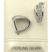 Load image into Gallery viewer, Sterling Silver Clear Cubic Zirconia French Back Earrings
