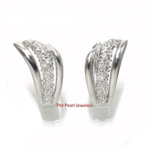 Sterling Silver Clear Cubic Zirconia French Back Earrings