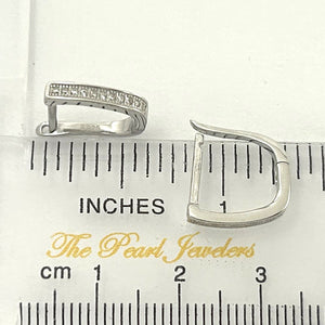 Sterling Silver Clear Cubic Zirconia French Back Earrings